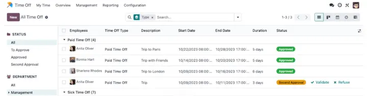ausencias odoo erp