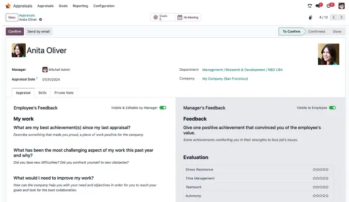 evaluación odoo erp